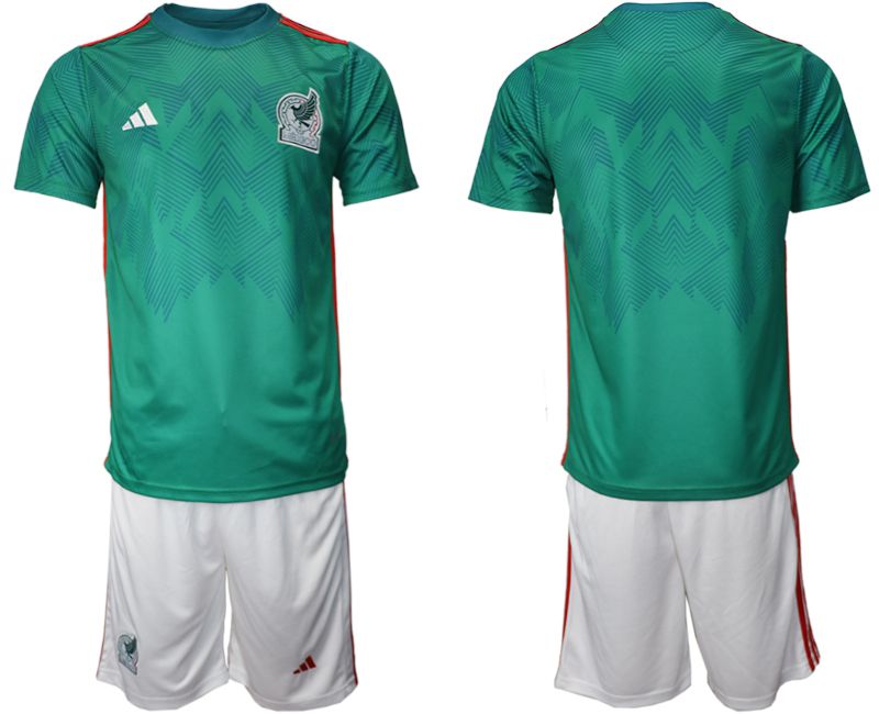 Cheap Men 2022 World Cup National Team Mexico home green blank Soccer Jersey